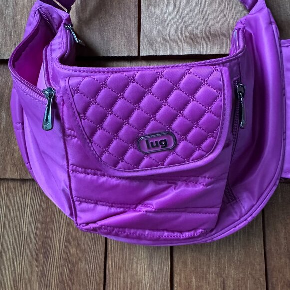 NWOT LUG Large Lightweight Purple Boomerang Bag - Picture 2 of 9